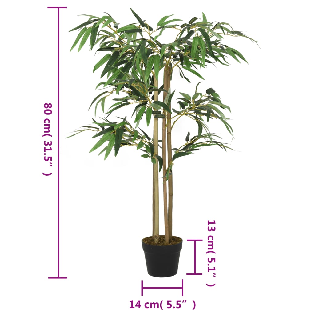 Artificial Bamboo Tree 380 Leaves 80 cm Green